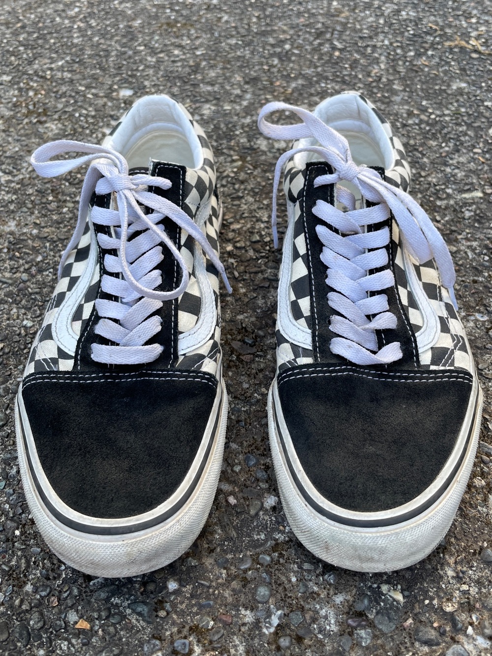 Vans Old Skool Checkerboard Shoes, Men’s Size 9.5/Women’s Size 11, Black & White